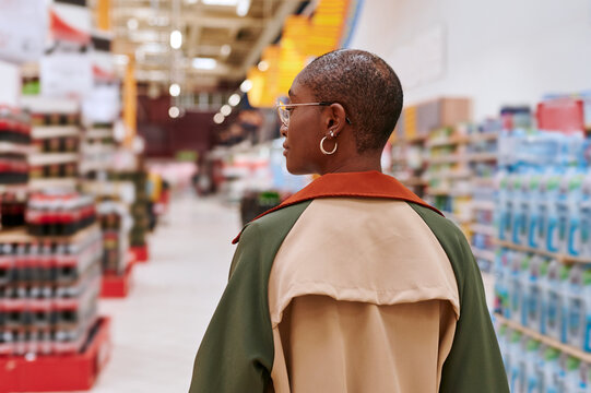 Woman shopping in a grocery store