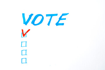 Vote word on a white background. Voting concept.