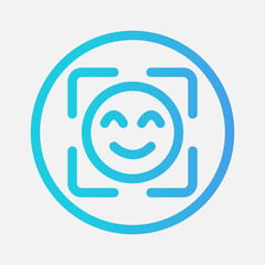 Face detection icon in gradient style about camera, use for website mobile app presentation