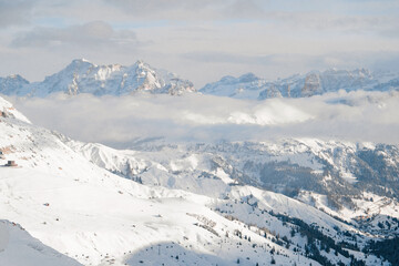 Winter mountain landscape, Dolomites, Italy, Unseco World Heritage, Sella Ronda, Alta Badia , Italy Dolomites Supeski region, Tofana di Rozes, Piz Boe