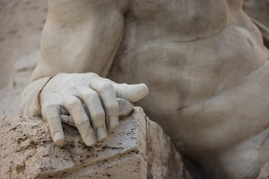 Four rivers fountain in Piazza Navona of Rome