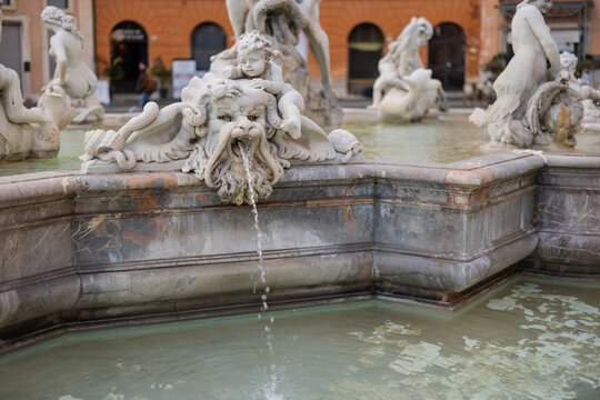 Fontana del Moro in Piazza Navona of Rome