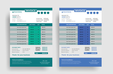 Professional Business professional invoice Design template