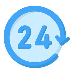 Icon online shop 24 hour Illustration for web app etc