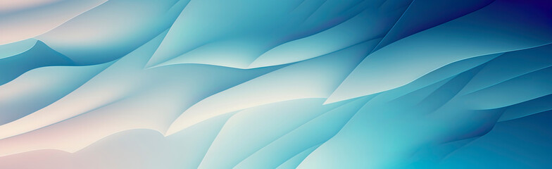 Fototapeta premium blue pastel abstract wave panoramic wallpaper. Generative AI