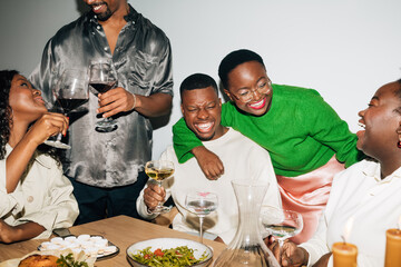 People Having Christmas Dinner Together 