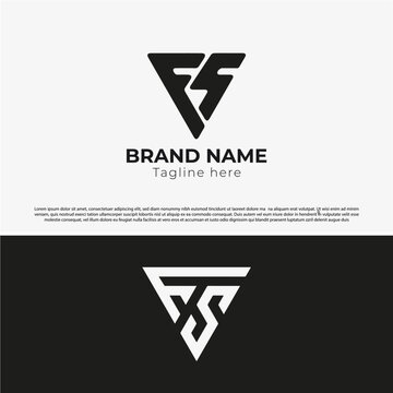 letter fs logo design, triangle FS Monogram, fs Design template - Vector illustration