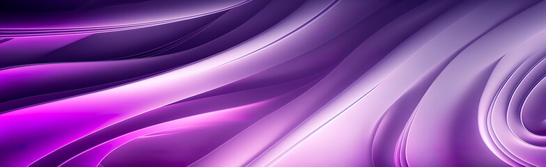 Purple pastel abstract wave panoramic wallpaper. Generative AI