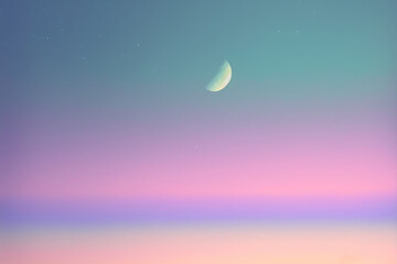 Naklejka na ściany i meble Twilight evening or morning minimal copy space sky sweet color tone background. Generative ai.