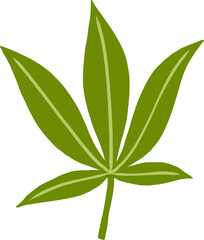 simplicity cannabis leaf freehand drawing.
