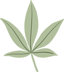 simplicity cannabis leaf freehand drawing.
