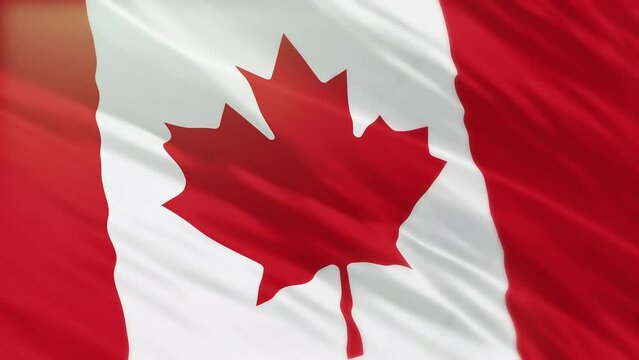 Canada flag 3d waving realistic background