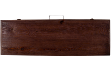 Wooden suitcase or toolbox  isolated on transparent background PNG