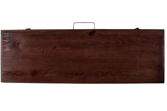 Wooden suitcase or toolbox  isolated on transparent background PNG