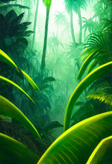 Wild and dark tropical forest Generative AI Content by Midjourney