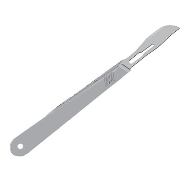 Vector illustration medical scalpel for operations Surgical Scalpel. operating tool. 