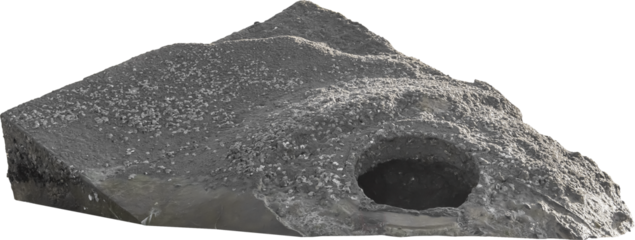 Isolated PNG cutout of a ruined bunker from the Second World War on a French beach on a transparent background, ideal for photobashing, matte-painting, concept art