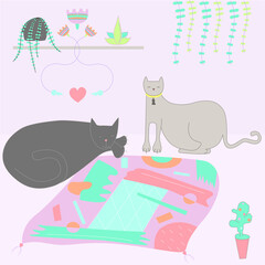 Ilustracion de gatos