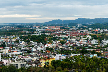Fototapeta na wymiar View of the old town of Phuket from the lookout
