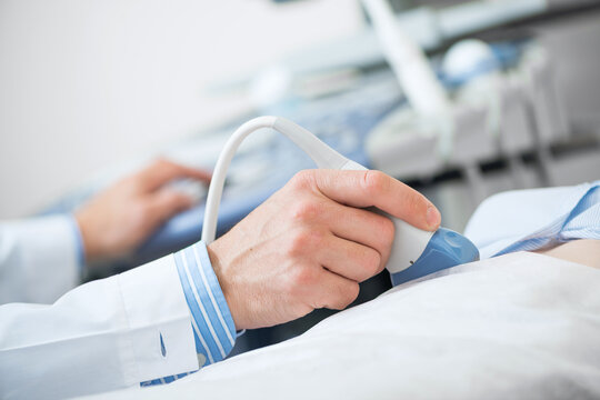 Sonogram procedure at modern hospital
