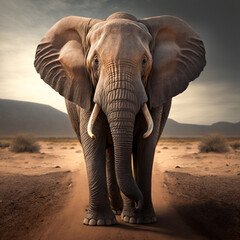 Fototapeta na wymiar Beautiful Elephant in his prime (AI Generated)