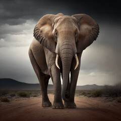 Fototapeta na wymiar Beautiful Elephant in his prime (AI Generated)
