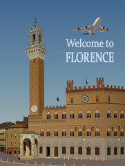 Fototapeta premium Welcome to Florence, capital of the Renaissance. Vector.