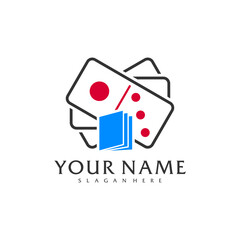 Book Domino logo vector template, Creative Domino logo design concepts