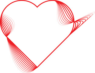 Fototapeta premium Heart Logo with lines. Hearts unusual icon Design.Geometric shape. 