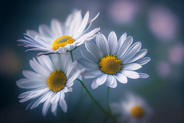 Obraz premium Nahaufnahme Gänseblümchen. Blume. Generative Ai.