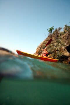 Kayaking on the South-West coast of the Sancti Spiritus Province, near Trinidad, Cuba.