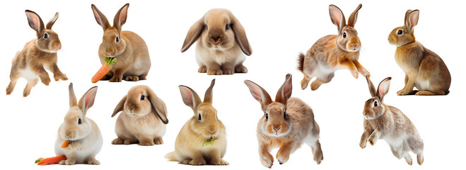 Rabbits on the png background