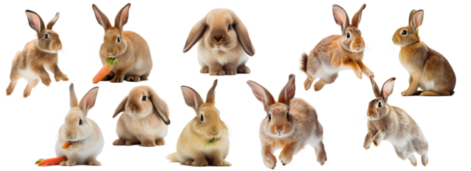 Rabbits on the png background