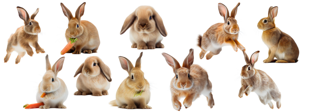Rabbits on the png background - Powered by Adobe