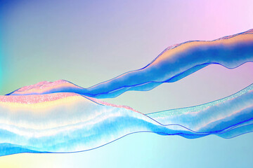 Abstract waves with outlines art design