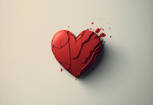 Ai-Generated Render of a Unique, Colorful, and Trendy Minimalistic Heart Artwork