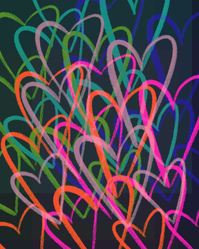 Rainbow Colored Heart Pattern