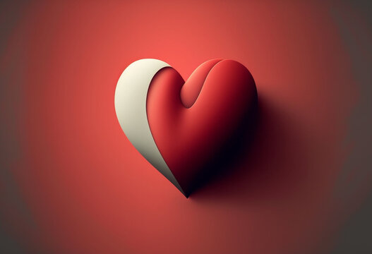 Ai-Generated Render of a Unique, Colorful, and Trendy Minimalistic Heart Artwork