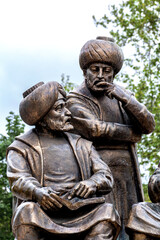 Memorial of Sultan Mehmed II the Conqueror, Fatih Park, Istanbul, Turkey (Turkiye). Equestrian statue, turkish monuments of the history of Constantinople. History or tourism concept