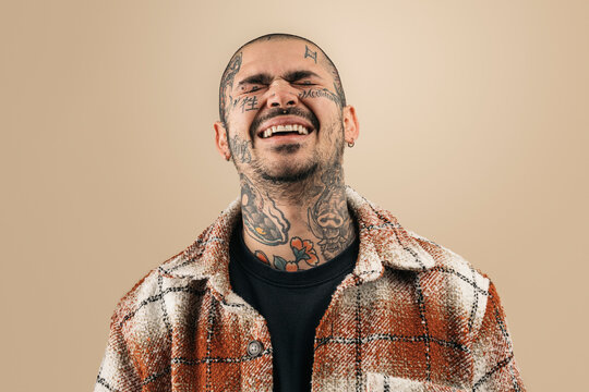 Casual Tattoo Man Portrait having fun