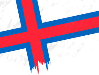 Grunge-style flag of Faroe Islands.
