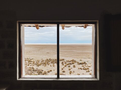 Salt flats through the window