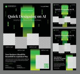 Green Gradient StarterPack in Purple Gradient for Quicker Promotion Needs - Modern lights designs for Flyer, Social Media Post Feed & Story	