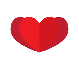 red heart isolated on white