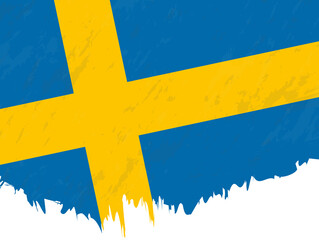 Grunge-style flag of Sweden.