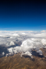 Aerial View - Clouds over Andes Mountains in Cusco, Peru