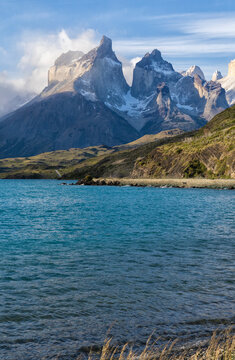 Cuernos Del Paine From Lake Pehoe, Torres Del Paine National Park  