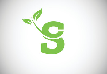 Initial letter S and leaf logo. Eco-friendly logo concept. Modern vector logo for ecological business and company identity