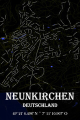 Urbaner Neunkirchen Straßename Stadtplan