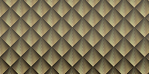 Luxury art deco pattern background vector. Abstract elegant art nouveau with delicate golden geometric line vintage decorative minimalist texture style. Design for wallpaper, banner, card, packaging.